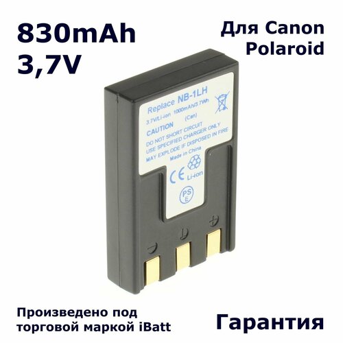 Аккумуляторная батарея iBatt iB-A1-F124 830mAh, для камер NB-1L iB-F124 зарядное устройство beston bst 651d для фотоаппарата canon nb 1l nb 1lh