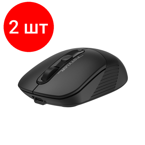 Комплект 2 штук, Мышь компьютерная A4Tech Fstyler (FB10C STONE BLACK) черн/2400dpi/беспр/4кн