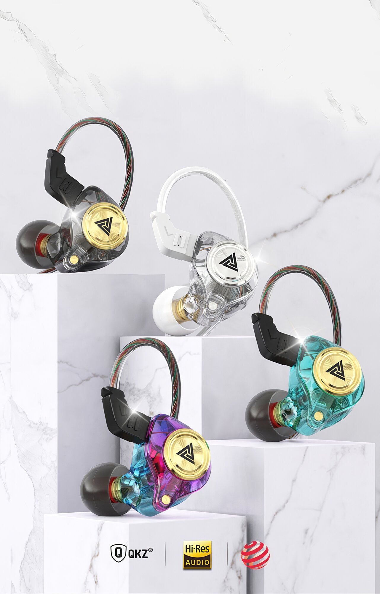 Внутриканальные наушники QKZ AK3 FiLe проводные Hi-Fi наушники, 3.5 мм mini jack, черный — фото 1