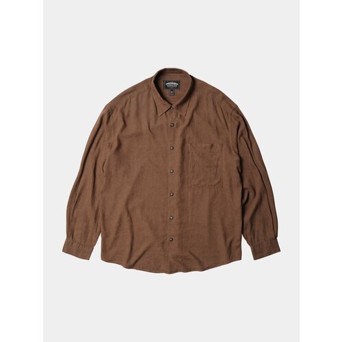 фото Рубашка frizmworks silky linen, размер m, brown
