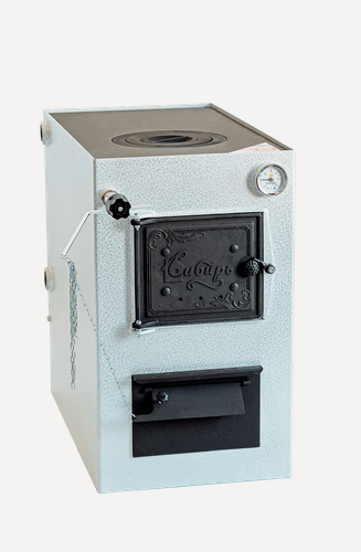 Изображение товара Котёл напольный твердотопливный сибирь КВО 15 (универсальный) белый С комфоркой