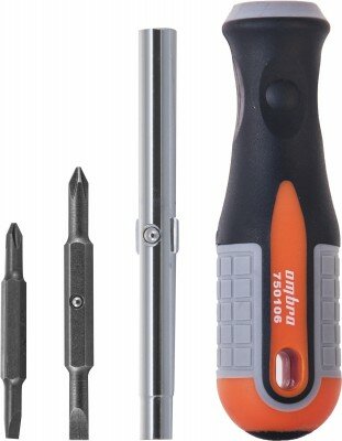 Отвертка стержневая 6 в 1 ROUND GRIP 1/4",5/16"DR, SL5,6, PH1,2, Ombra 750106