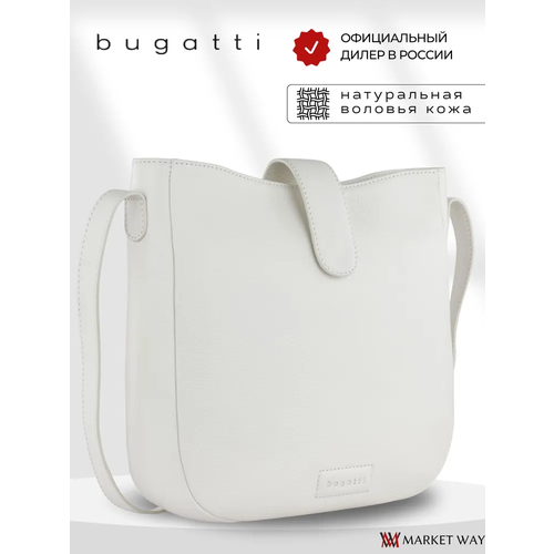 фото Сумка кросс-боди bugatti, фактура зернистая, матовая, белый