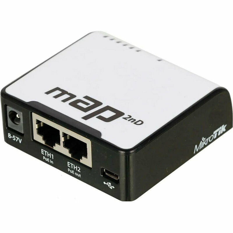 Точка доступа wi-fi MikroTik mAP (RBMAP2ND) AR9531 650MHz, 64MB, 2xLAN, 2088969