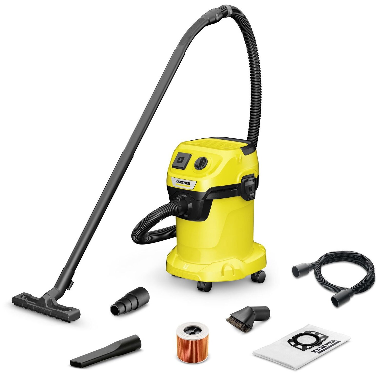 Хозяйственный пылесос KARCHER WD 3 P V-17/4/20 Workshop, 1000 Вт, Желтый