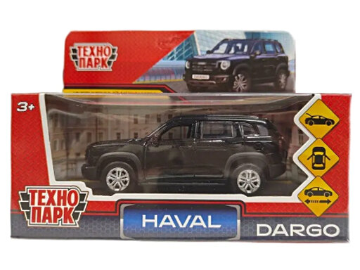 384381 Машина металл HAVAL haval dargo, дл 12 см, дв, багаж, инер, черный, в кор. Технопарк