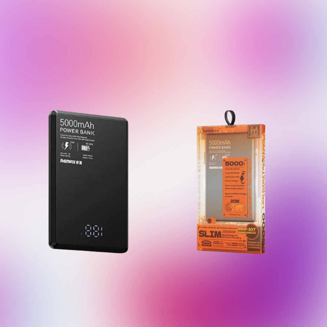 Remax Power Bank RPP-107 5000mAh/Ультратонкий с MagSafe/Черный