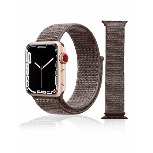 Ремешок для Apple Watch 38 40 41 mm нейлоновый на липучке, оранжевый/белый