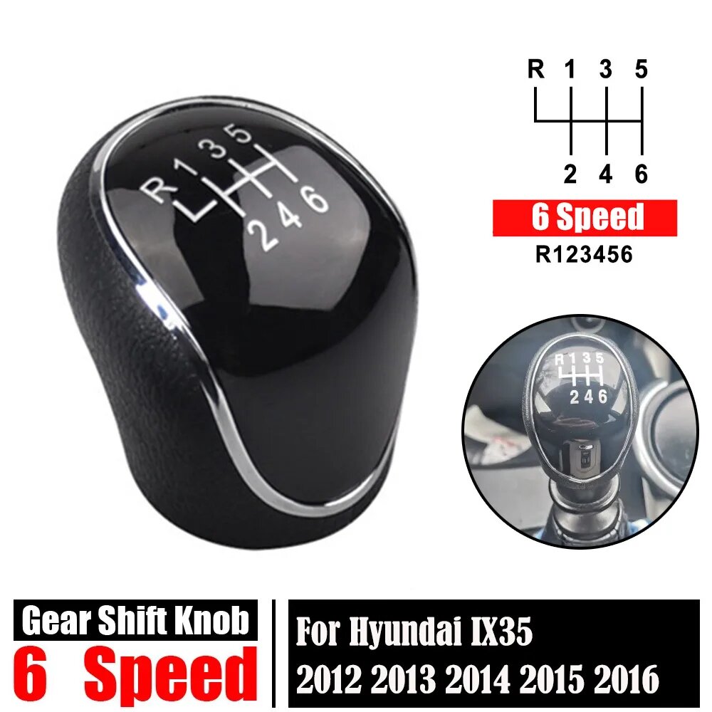 Автомобильные аксессуары для Hyundai IX35 2012 2013 2014 2015 2016 ручной рычаг переключения передач 5/6 скоростей ручка переключения передач черный 6 Speed-L Black