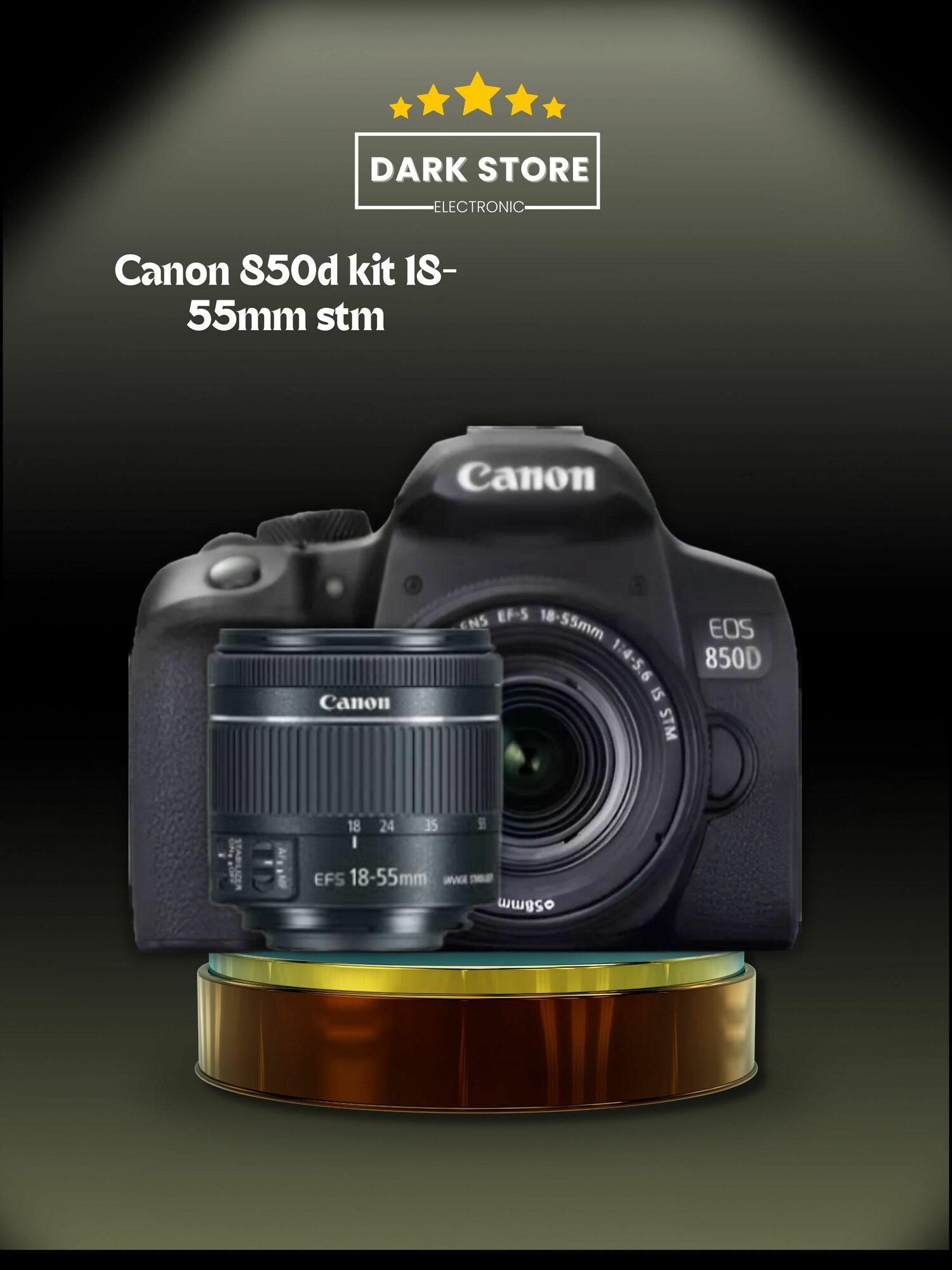 Фотоаппарат зеркальный Canon 850d kit 18-55mm stm 24 МП черный