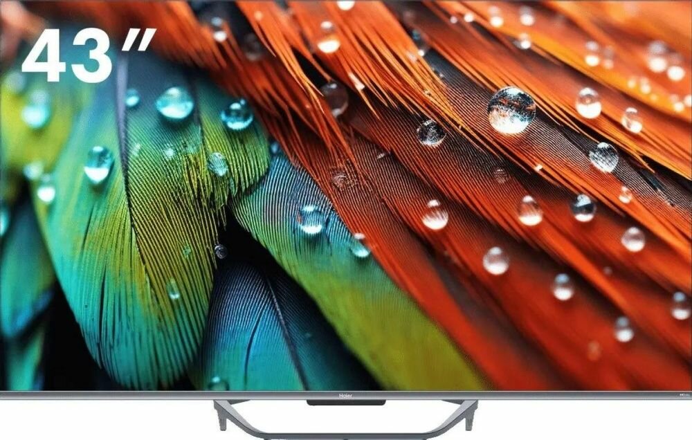 Телевизор Haier 43 Smart TV S4, QLED, 4K Ultra HD, серебристый