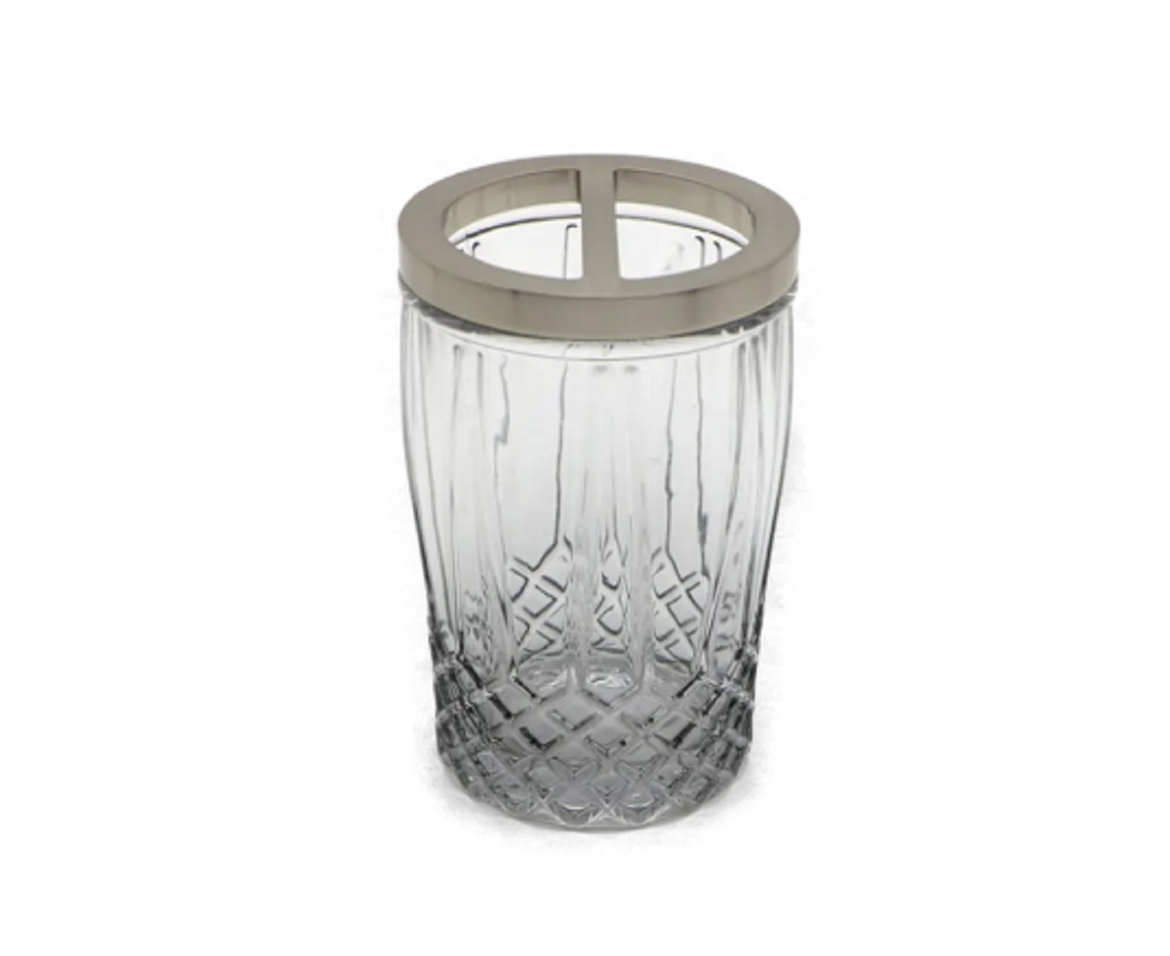 Стакан для зубных щеток Proffi Home GRAY CRYSTAL, фигурный, стеклянный, серый, дымчатый