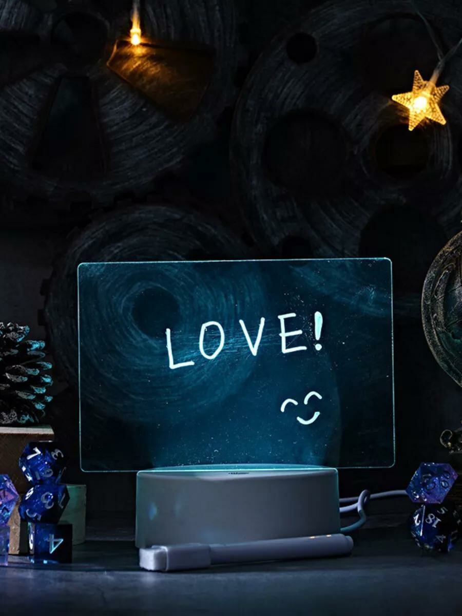 3D ночник светильник с маркером для рисования — фото 1