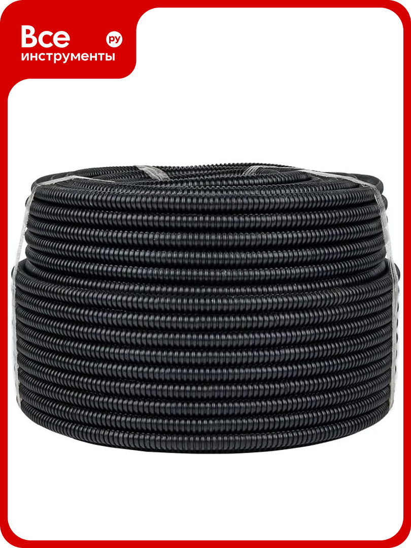 Труба гофрированная ATLANTCAB пластик пониженного давления ПНД 20 мм 100м 00083-100