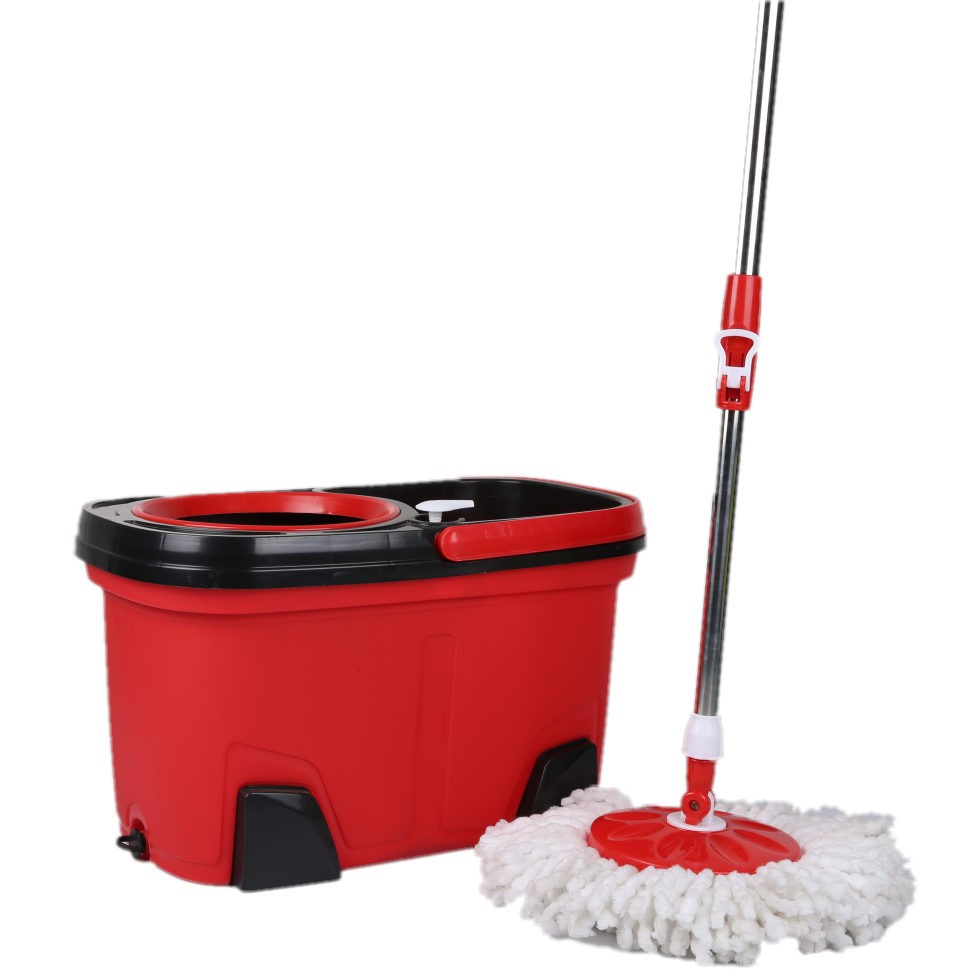 Набор для уборки, швабра и ведро на колесах, отжим, вращение на 360 градусов, 14 л