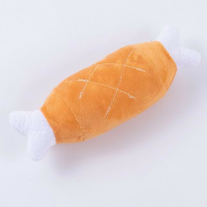 Мягкая интерактивная игрушка для собак с звуком, имитирующая куриный бедренный костик, прочная и устойчивая к грызению,