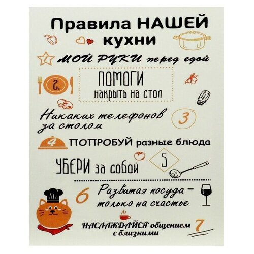 MARU Картина на холсте Правила нашей кухни 40х50 см 818₽