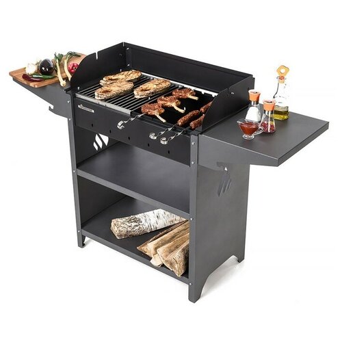 GRATAR Мангал "Family Standart Grill FSG2000" 133,2 х 39,4 х 89,5 см, 2 мм, крышка, боковые полки