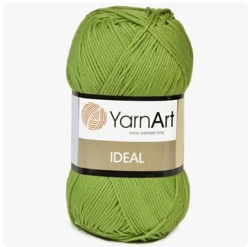 Пряжа для вязания YarnArt "Ideal", 1 моток, 170 м 50 г, 100% хлопок, цвет 235 зелёное яблоко