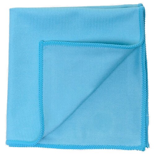 Салфетка для стёкол и зеркал,из гладкой микрофибры, 29х29см, 1шт,голубая.