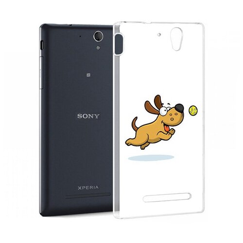 Чехол задняя-панель-накладка-бампер MyPads пёсик для Sony Xperia C3/C3 Dual Sim противоударный