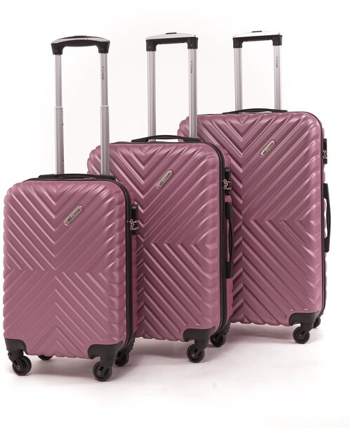 Комплект чемоданов Lacase, 3 шт., 85 л, размер S, золотой, розовый