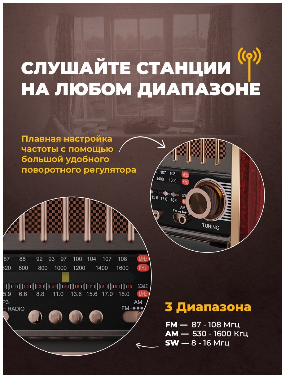 Радиоприёмник RITMIX RPR-089 REDWOOD