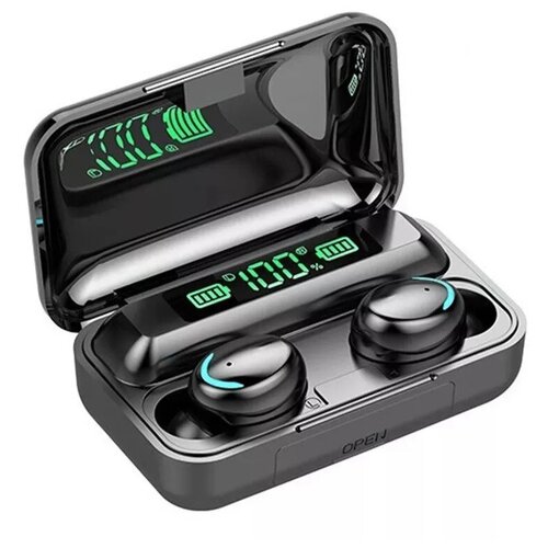 Беспроводные наушники TWS BTH-F9-5 с микрофоном и внешним аккумулятором Bluetooth Блютуз 50 Черные 81000₽