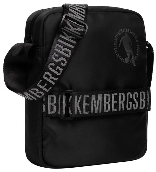 Сумка планшет BIKKEMBERGS, фактура гладкая, черный