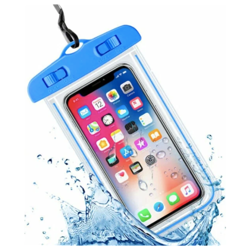 Водонепроницаемый чехол для телефона со шнурком / Чехол для подводной съемки, голубой чехол для подводной съемки черный