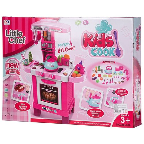 фото Игровой набор junfa кухня многофункциональная, розовая abtoys