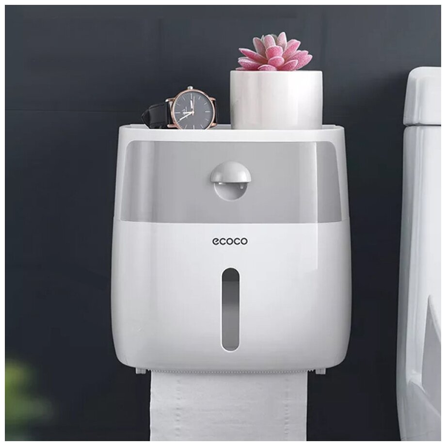 ECOCO / Держатель для туалетной бумаги полка подставка для освежителя туалета диспенсер в ванную