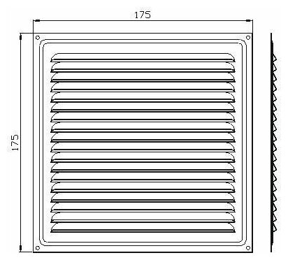 Решетка вентиляционная металлическая 175х175 черный муар