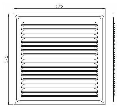 Решетка вентиляционная металлическая 175х175 декор под бук - фотография № 2