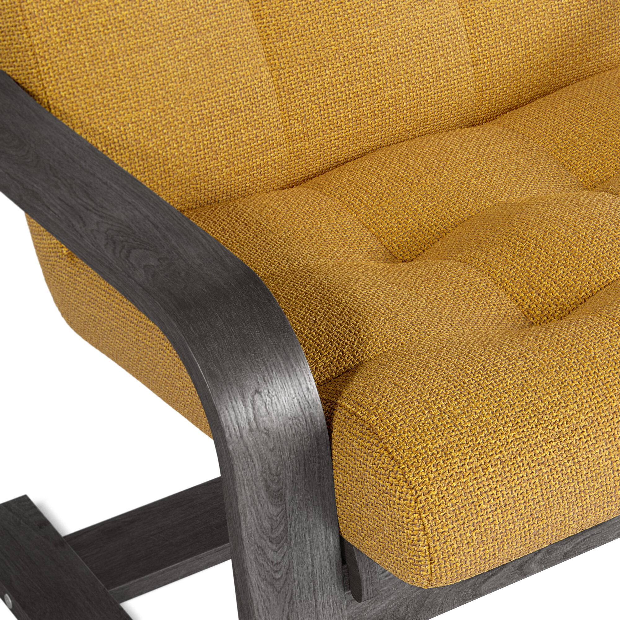 Кресло для отдыха Pragma Okhta с регулируемой спинкой, обивка: текстиль, чёрно-коричневый/жёлтый