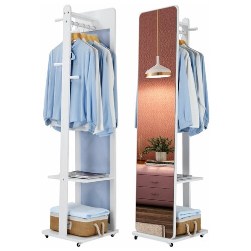 Напольное зеркало-вешалка Smart Bird Omi-90B (белое)