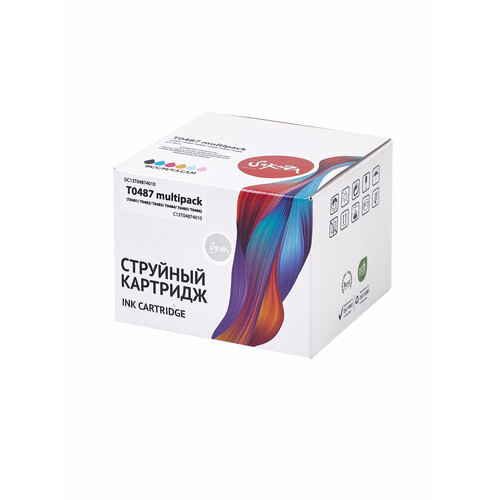 картриджи для epson t0481 t0486 epson stylus r300 r200 r220 r340 rx500 rx640 комплект из 6 шт с чернилами с краской для струйного принтера Набор струйных картриджей Sakura C13T04874010 (T0487-T0481/ T0482/ T0483/ T0484/ T0485/ T0486) для Epson, мультипак, 16 мл, 460 к.