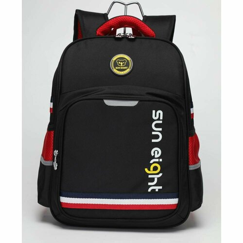 Рюкзак школьный SE-2888, черный/красный, 15