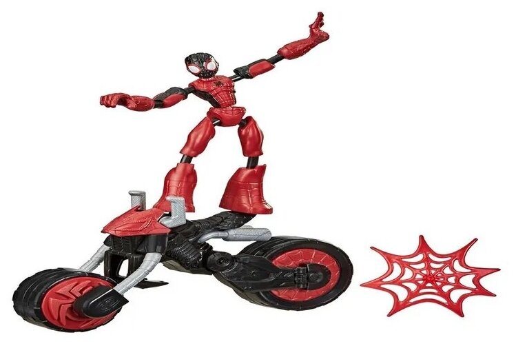 SPIDER-MAN. Игровой набор Бенди Человек Паук на мотоцикле