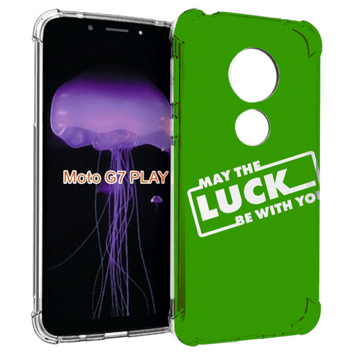 Чехол MyPads Luck green для Motorola Moto G7 Play задняя-панель-накладка-бампер