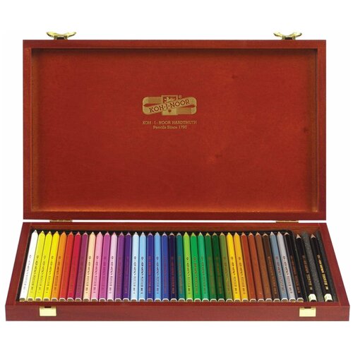 фото Карандаши цветные koh-i-noor polycolor, 36 цветов, грифель 3,8 мм, заточенные, деревянный ящик, 3895036001dk