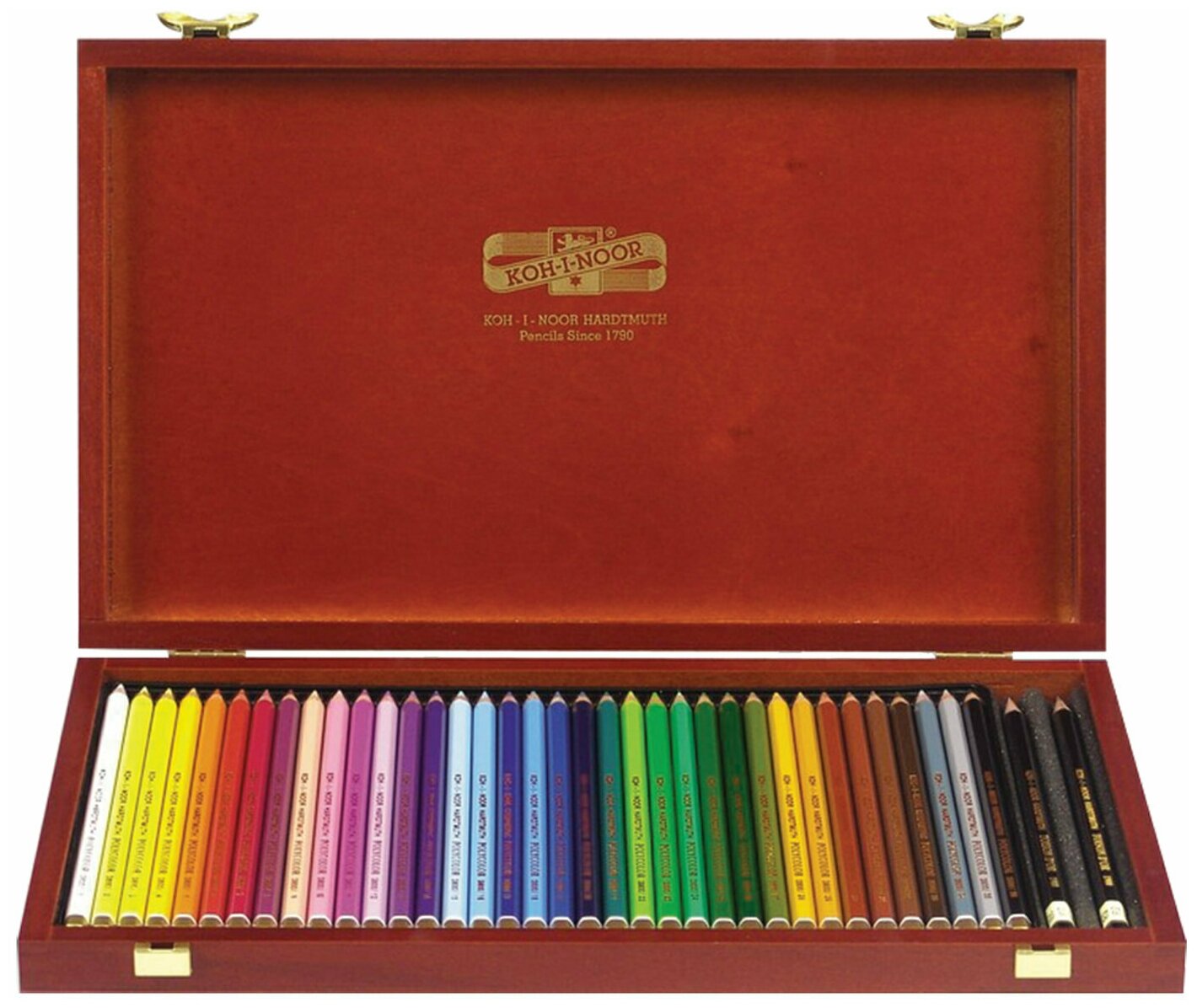 Набор карандашей Koh-i-Noor Polycolor 3895 , шестигранный, 36 цв., коробка деревянная - фото №1