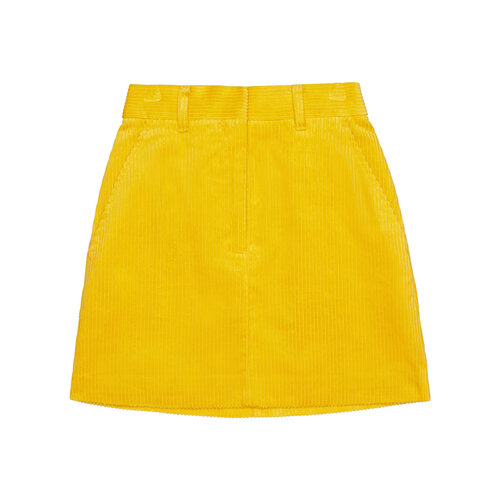 Юбка-карандаш H&M, мини, карманы, подкладка, размер 8, желтый