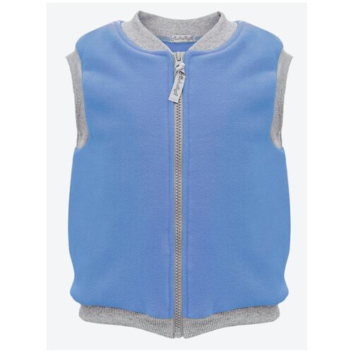 фото Жилетка "everyday fleece", микита, 193919, размер 98-104, индиго-синий, серый меланж