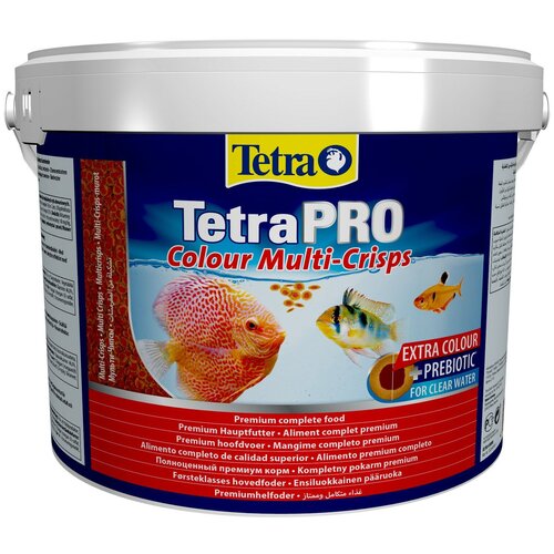 Корм TetraPro Colour для рыб, чипсы для окраса, 10 л.