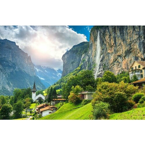 Моющиеся виниловые фотообои Горы. Лаутербруннен, 400х260 см