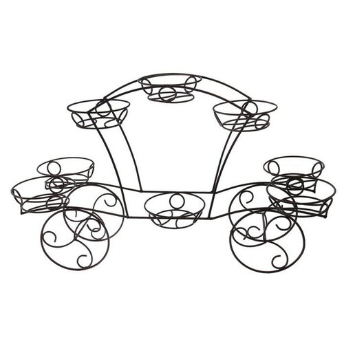 Подставка для цветов «Карета», d=16 см, цвет чёрный