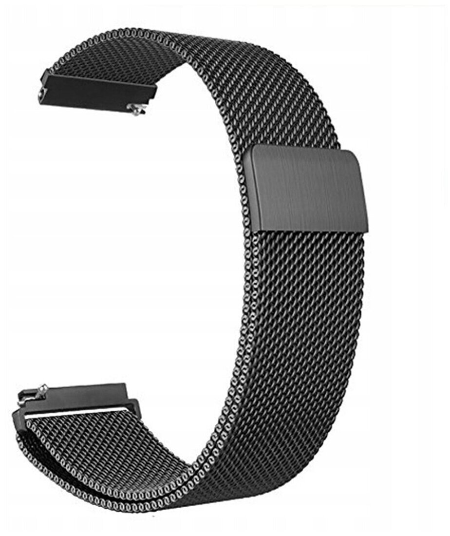 Универсальный металлический ремешок миланская петля 22 мм для часов Samsung Xiaomi, Huawei, Garmin, Realme, черный