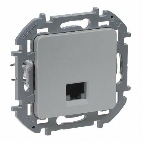 Розетка информационная RJ45 Inspiria CAT.6 UTP алюм. Leg 673832, 1шт