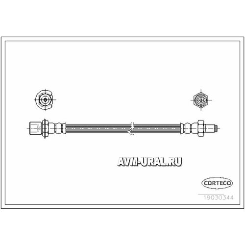 CORTECO 19030344 Шланг тормозной CORTECO 19030344